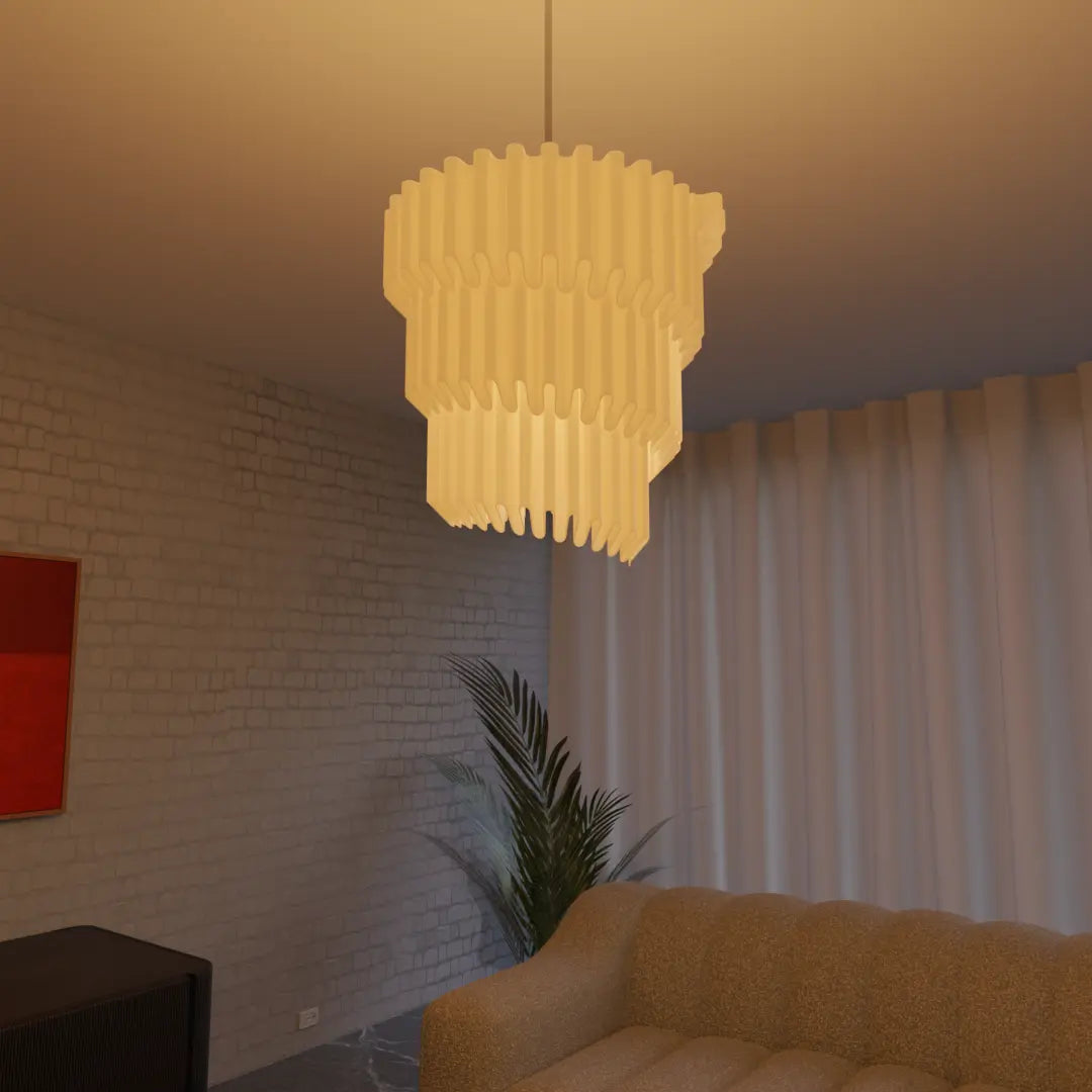 Unfurling Ripple Chandelier  - Abstract Lamp Shade