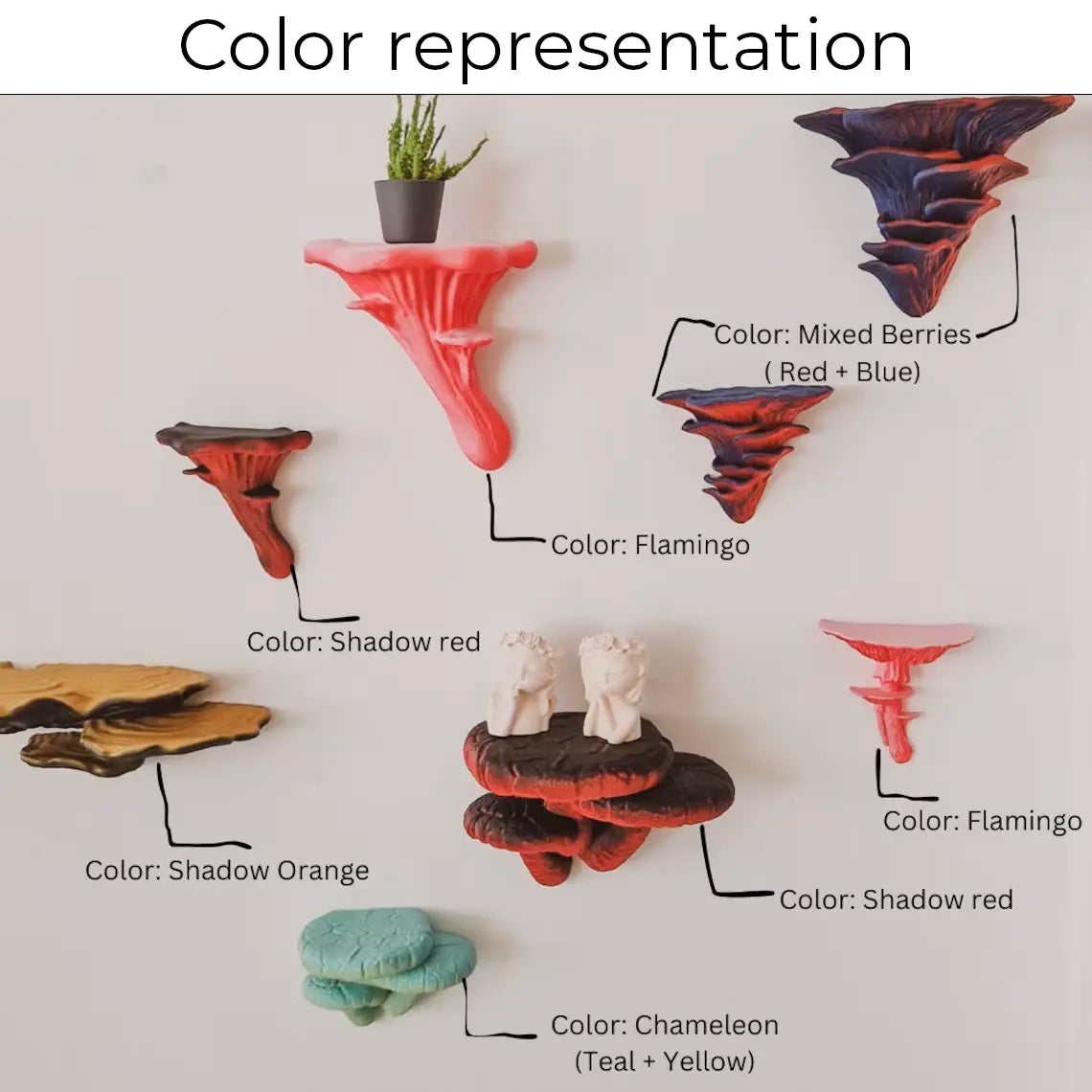 Amanita Fungus Mushroom Wall Shelf