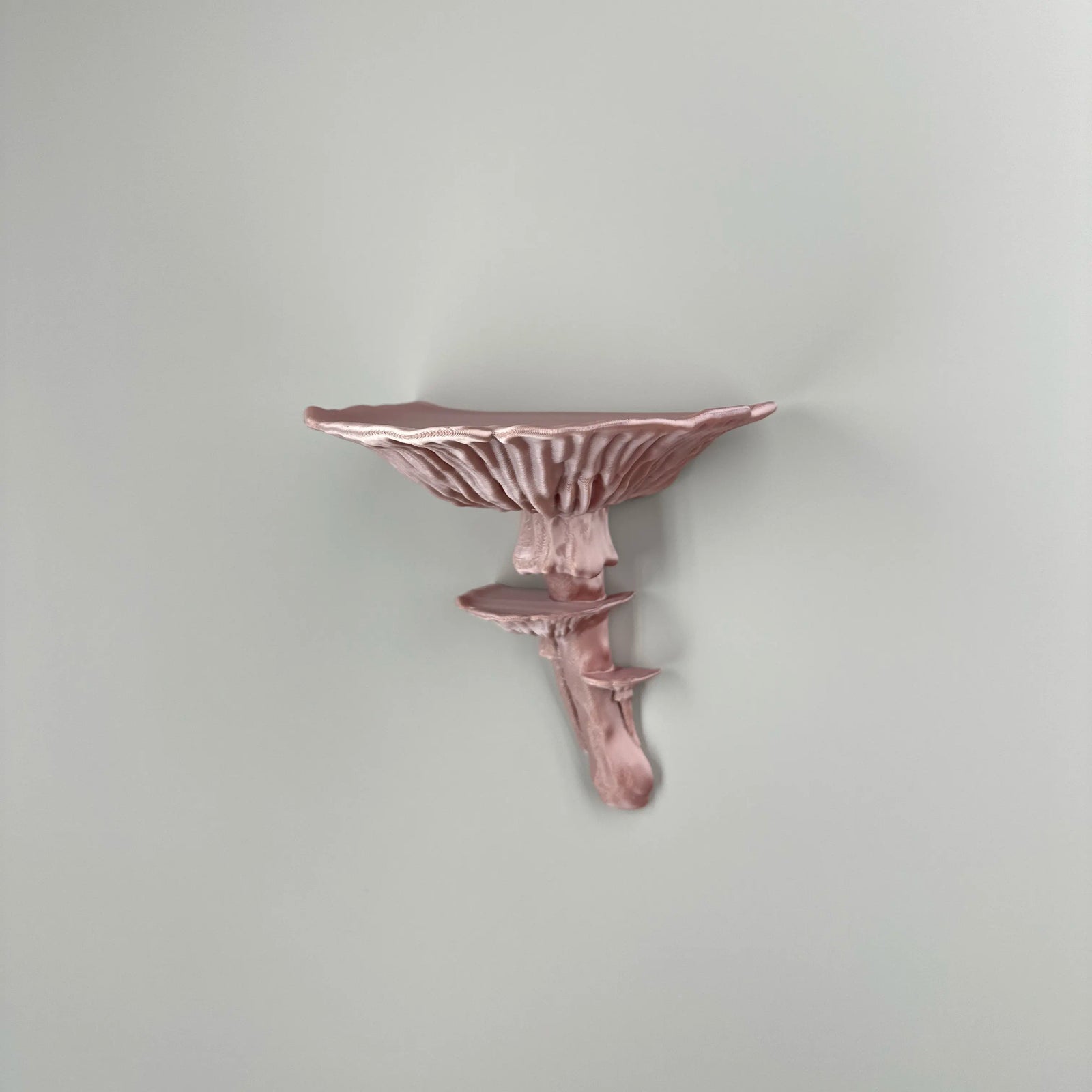 Close-up view of Amanita Fungus Mushroom Shelf highlighting intricate 3D printed details and organic shape.