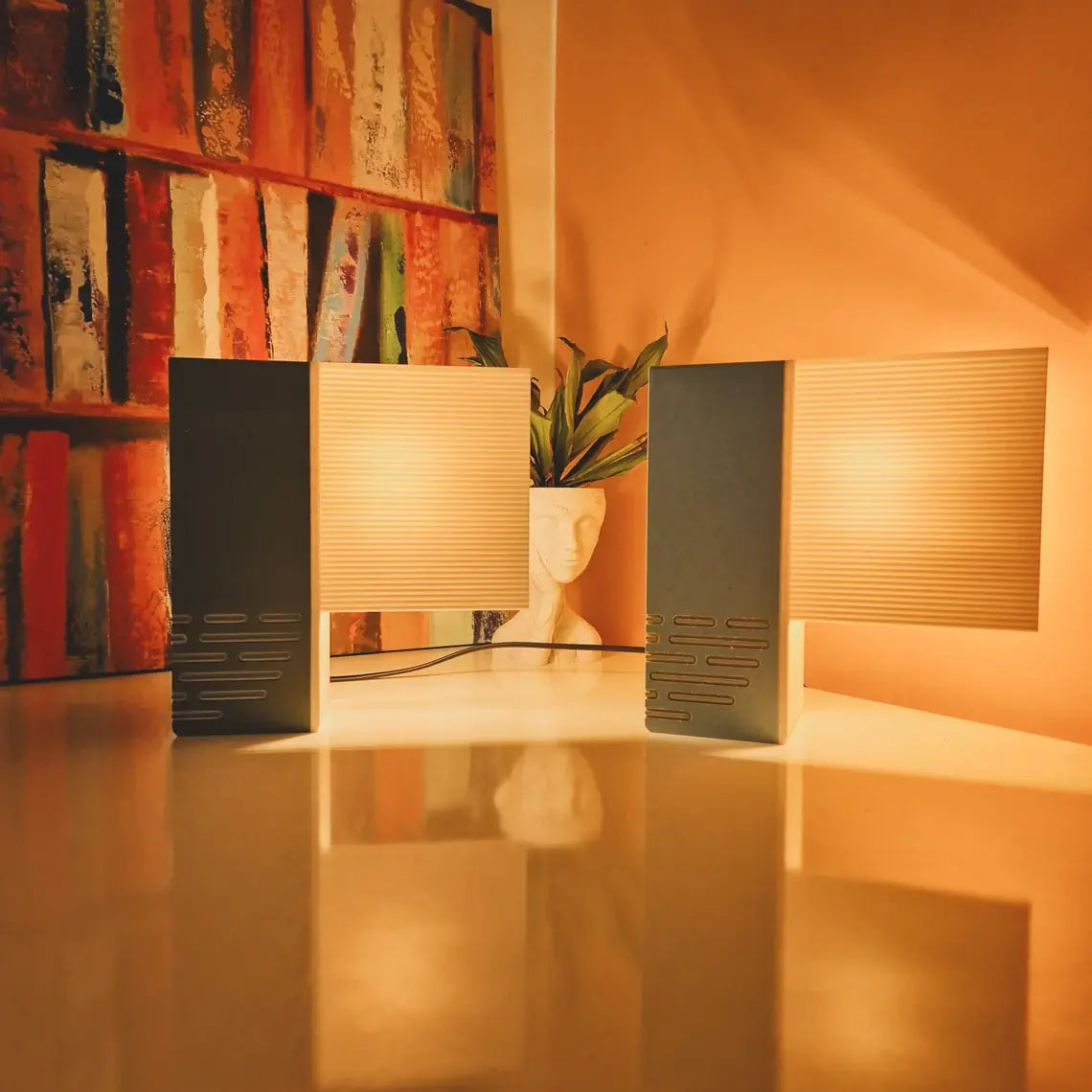 Art-Deco-Lampe – Original minimalistische Tisch-/Schreibtisch-/Nachttischlampe