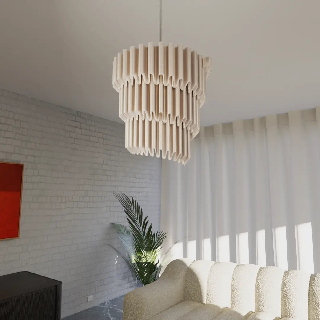 Unfurling Ripple Chandelier  - Abstract Lamp Shade